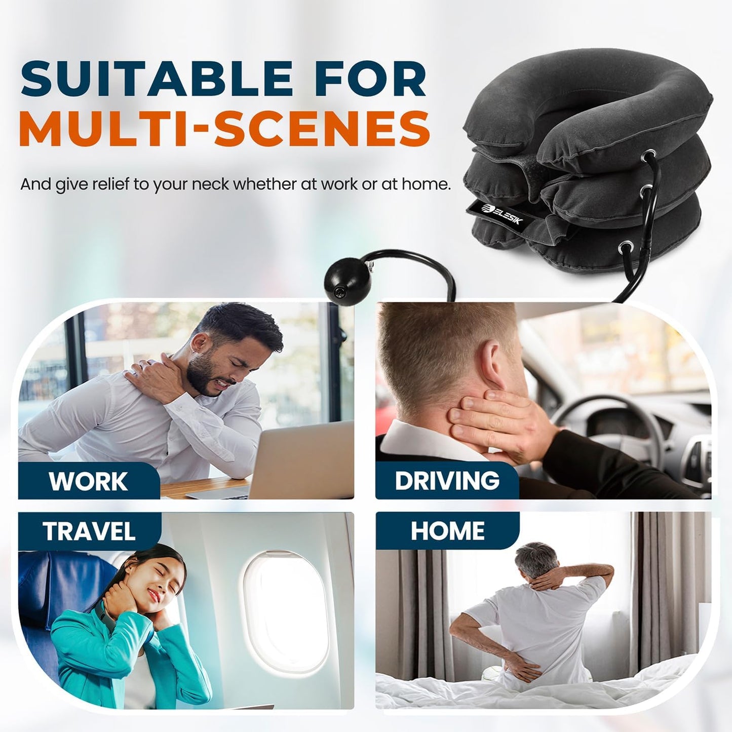 Cervical Neck Traction Device, Neck Stretcher and Cervical Traction Device | Neck Decompression Devices, Cervical Neck Stretcher, Neck Traction Pillow, Neck Extender, Neck Support, Pinched Nerve Relief