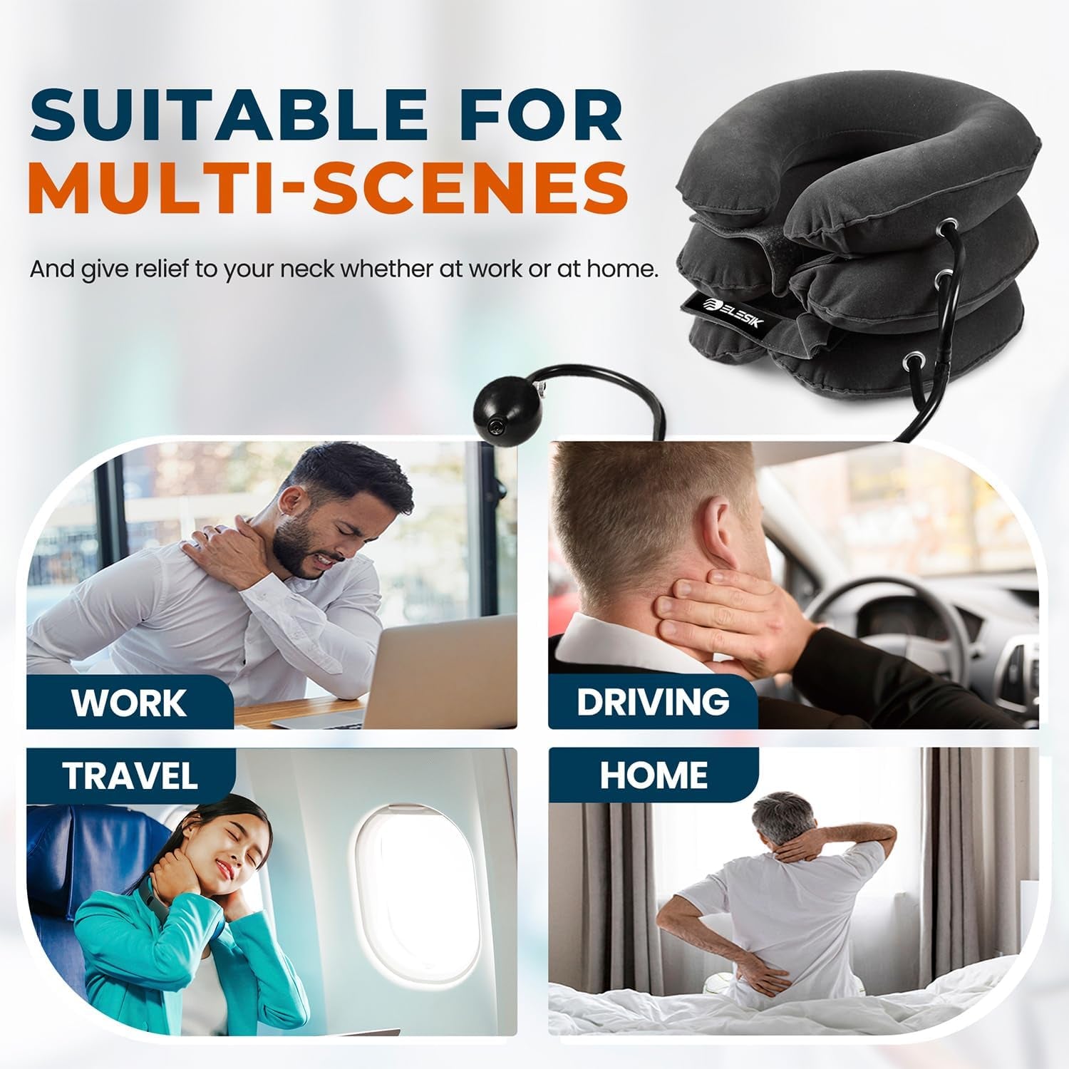 Cervical Neck Traction Device, Neck Stretcher and Cervical Traction Device | Neck Decompression Devices, Cervical Neck Stretcher, Neck Traction Pillow, Neck Extender, Neck Support, Pinched Nerve Relief